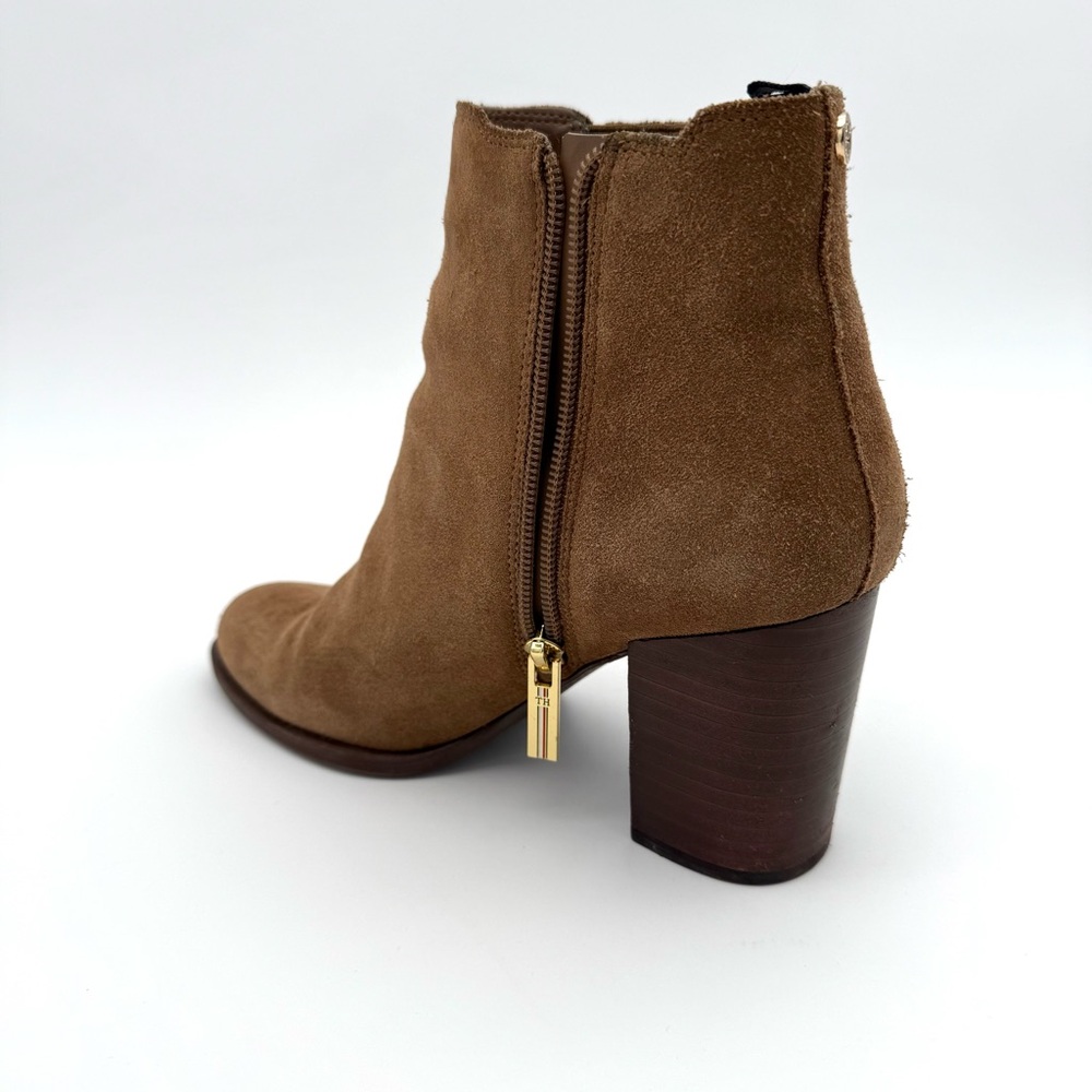 Tommy Hilfiger Women's Brown Suede Ankle Boots Size 6 Heels Zip Zipper - Picture 7 of 13